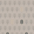 Closeup of a wallpaper showing its Art-Deco, Brown, Contemporary, Geometric, Neutrals, Two-tone pattern, color, and texture.