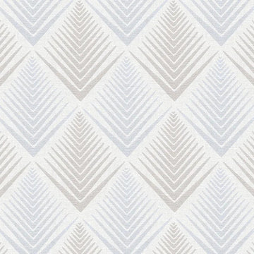 Closeup of a wallpaper showing its Blue, Chevron, Contemporary, Geometric, Neutrals, Two-tone pattern, color, and texture.