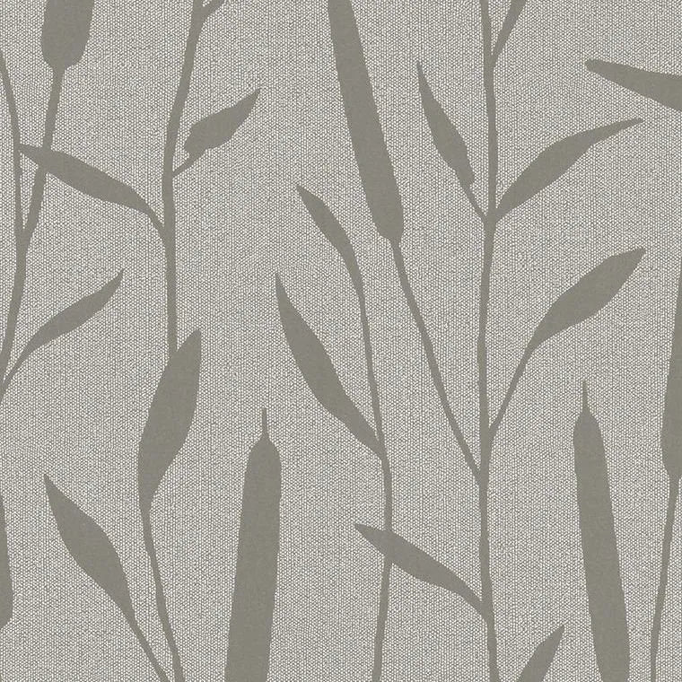 Closeup of a wallpaper showing its Contemporary, Floral, Neutrals, Two-tone pattern, color, and texture.