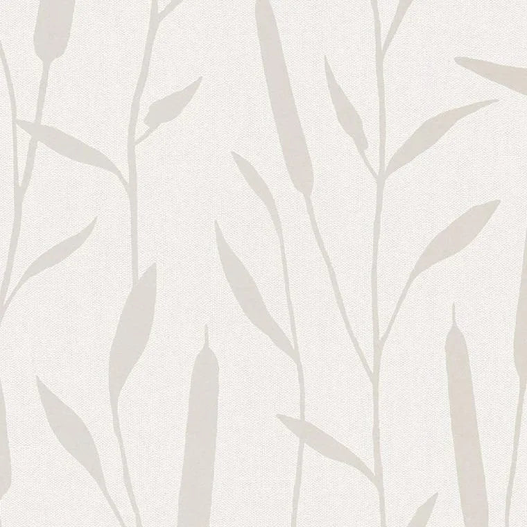 Closeup of a wallpaper showing its Contemporary, Floral, Neutrals, Two-tone pattern, color, and texture.