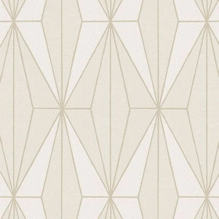 Closeup of a wallpaper showing its Contemporary, Geometric, Neutrals, Two-tone pattern, color, and texture.
